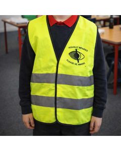Kids’ High-Visibility Vest: "Visually Impaired – Please Be Aware" - Medium