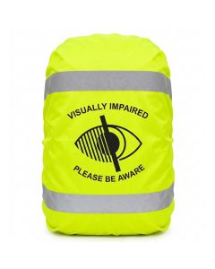 High Visibility Rucksack Cover — Visually Impaired, Please Be Aware