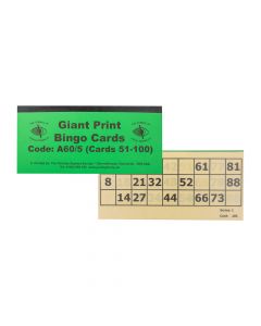 Giant Bingo Cards - Cards 1-50