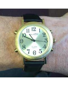 Talking mens' dress watch - with leather strap