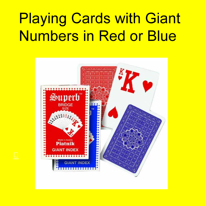 Playing Cards with Giant Numbers in Red or Blue Playing Cards with Giant Numbers in Red or Blue