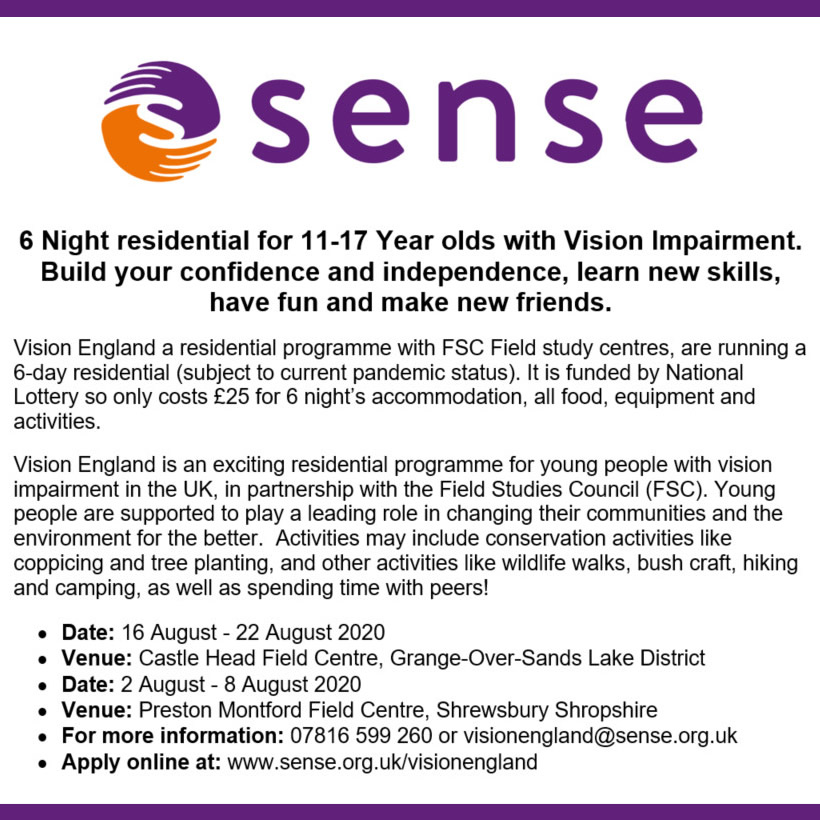 Vision England Residental Programme Vision England Residental Programme
