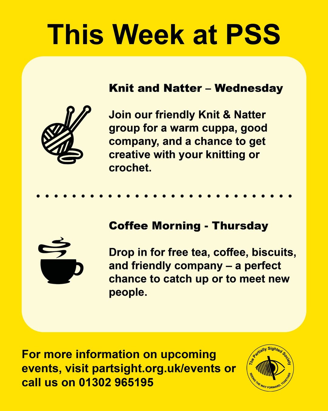 What’s On This Week at The Partially Sighted Society