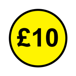 Ten pound donation button