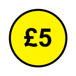 Five pound donation button